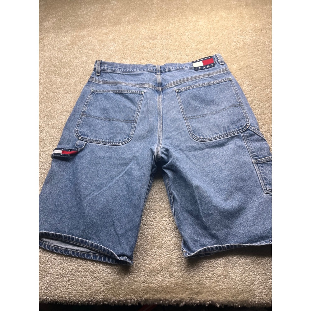 Tommy Hilfiger Mens Vintage Carpenter Denim Shorts Blue Medium Wash Size 36 - Picture 6 of 9
